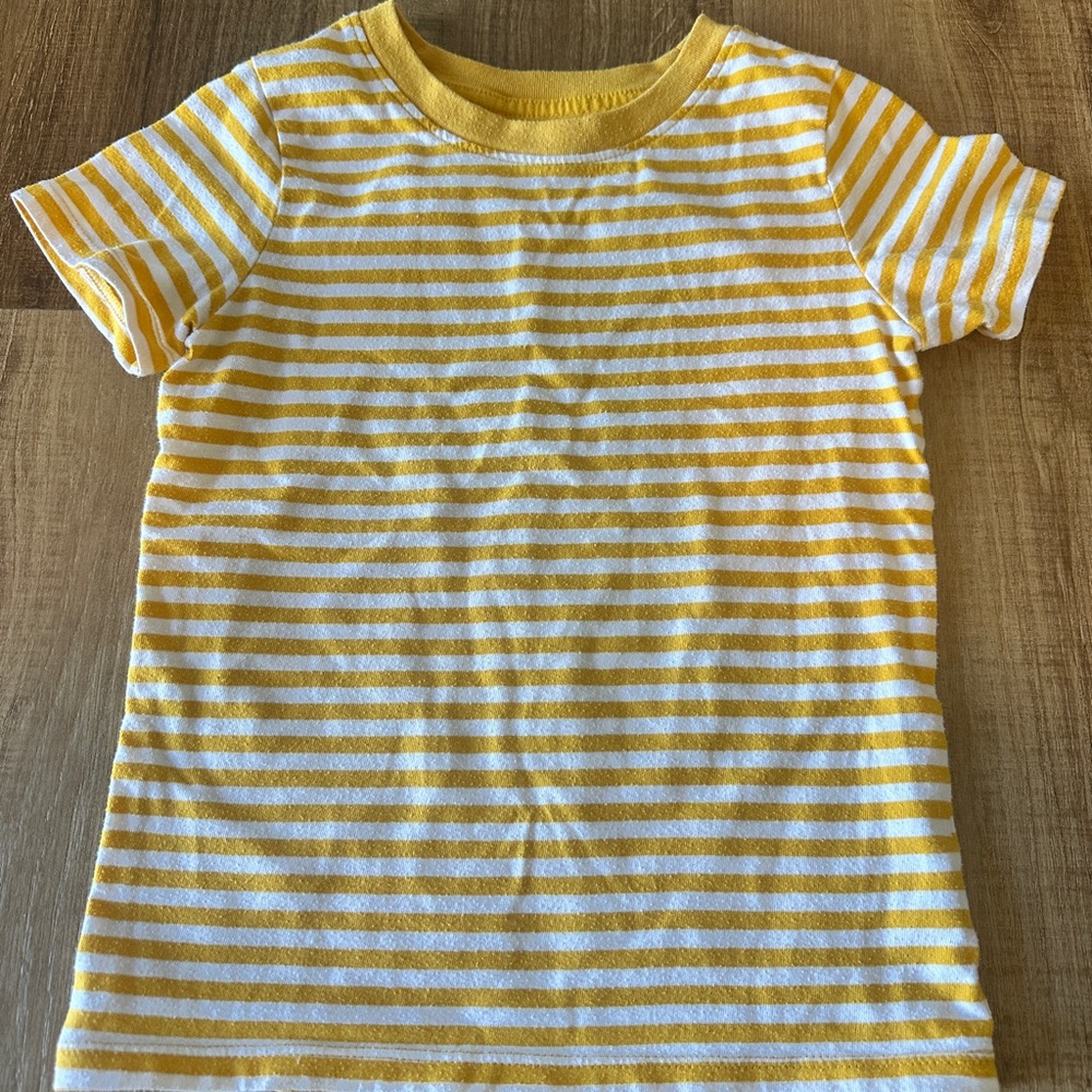 Cat & Jack Yellow‎ and White Striped Tee